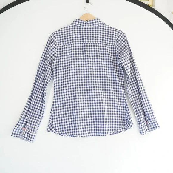 Girl Krazy Gingham Button Down‎ Shirt Long Sleeve Casual Top M Prairie Cottage - Picture 4 of 6